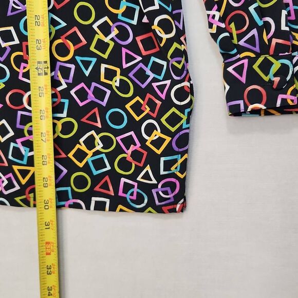 Liz Baker Button Down Shirt Women’s XL Geometric Print Long Sleeve Top Shoulder - Picture 8 of 10